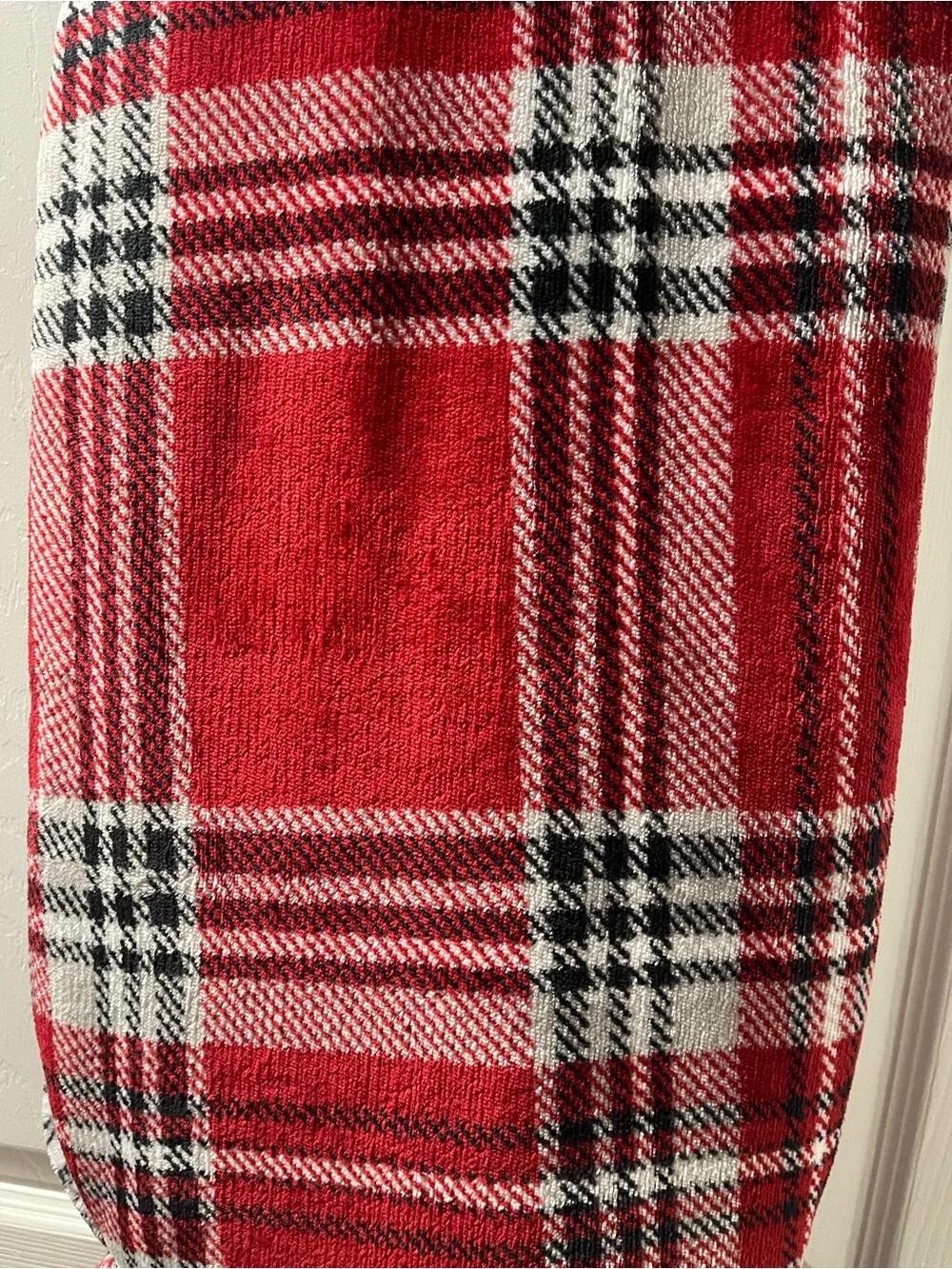 Interiors by Design Red Plaid Plush Throw Blanket